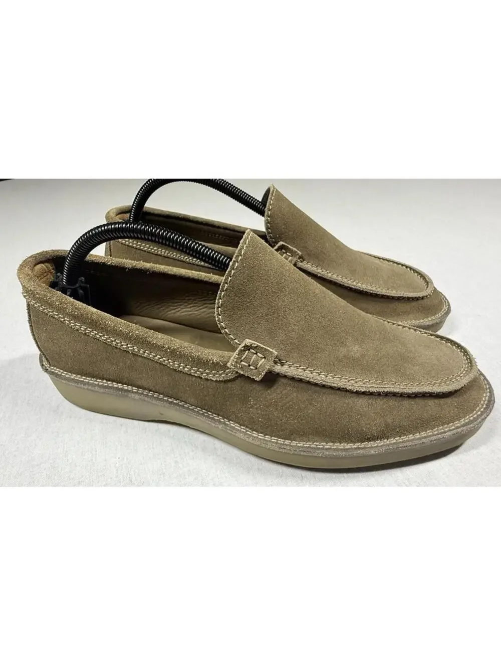 J CREW ITALY SHOES LOAFERS MEN Sz 10.5 TAN BEIGE SLIP ON LEATHER‎ COMFORT